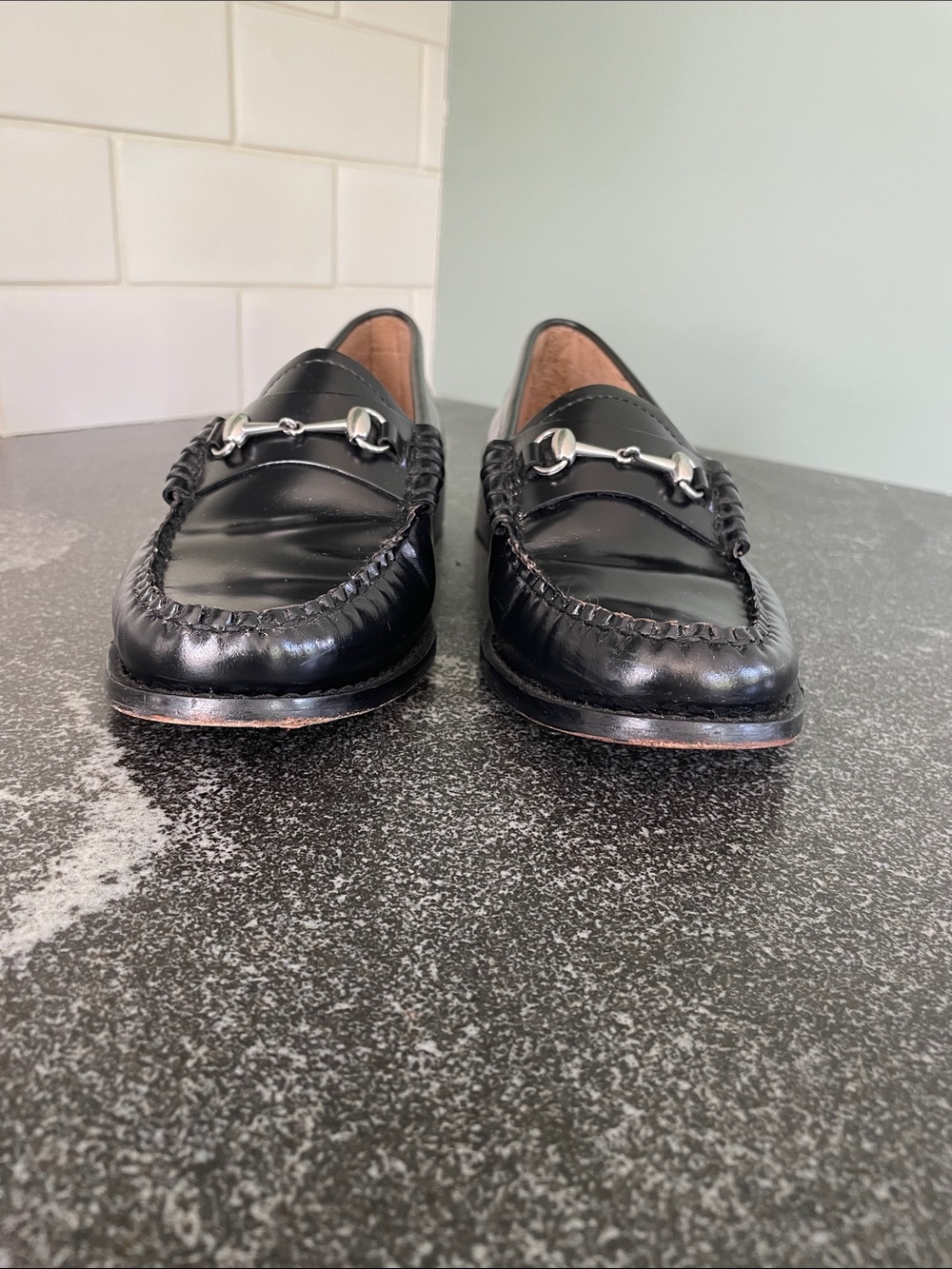 G.H. Bass Women’s Size 7 Black Leather Lianna Loafers Silver Horsebit 90s - Picture 6 of 15